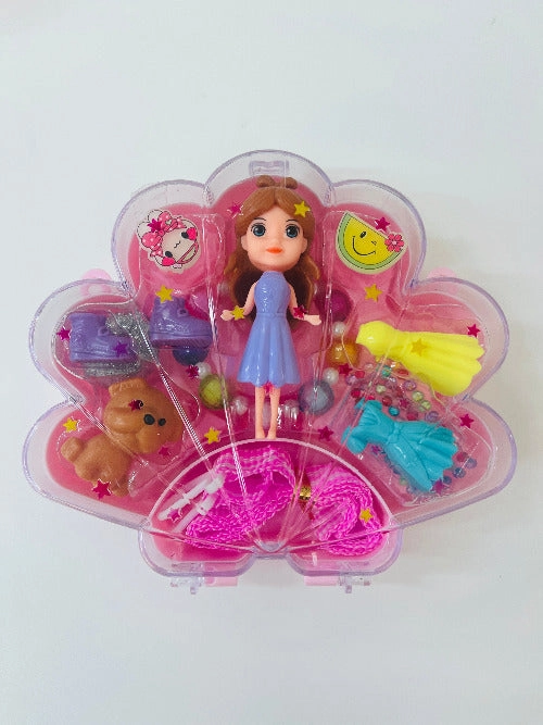 Mini Doll with clothes and accesories in shell case bag