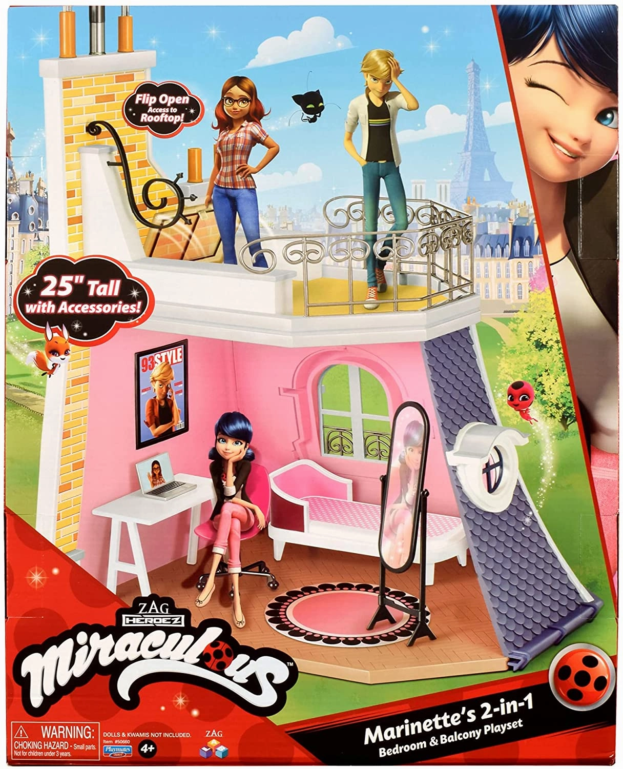 Miraculous -  Marinette Bedroom And Balcony 2-IN-1 Playset