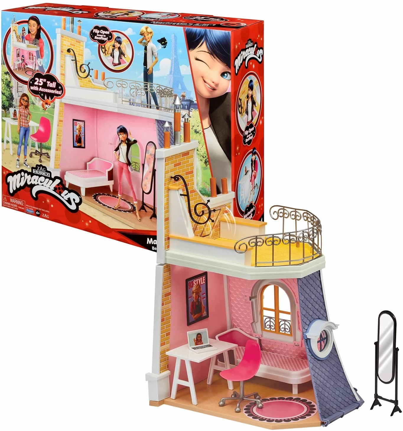 Miraculous -  Marinette Bedroom And Balcony 2-IN-1 Playset
