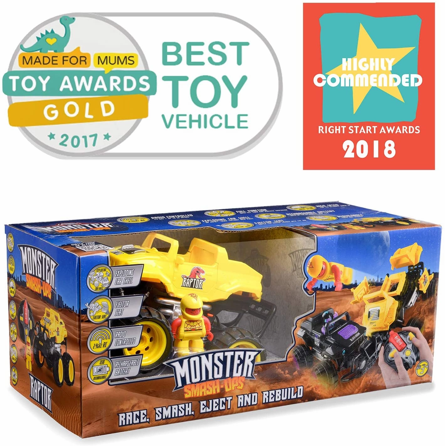 Monster Smash Ups Raptor - Yellow
