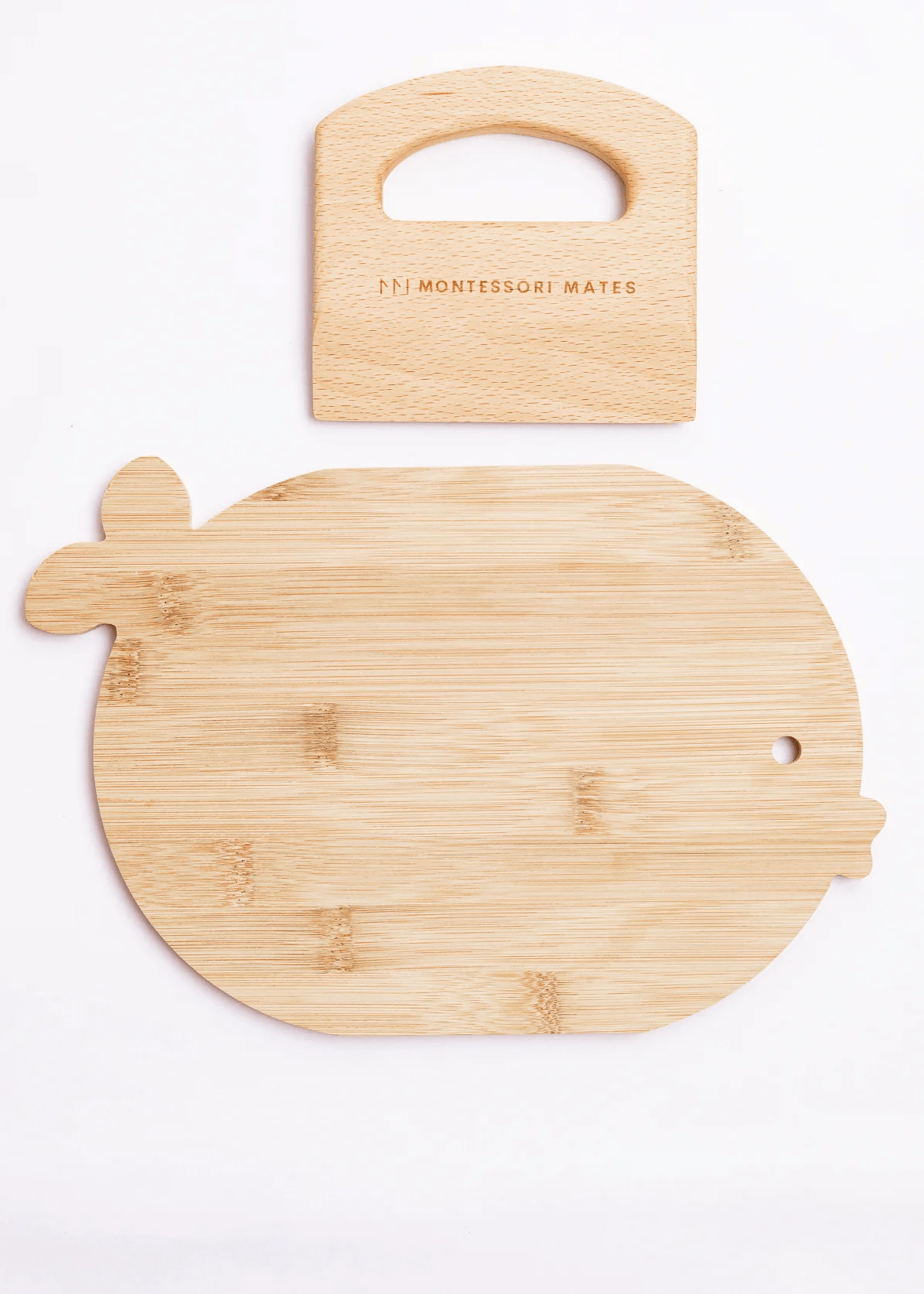 Montessori Mates Wooden Kids Cutting Board   Knife Set