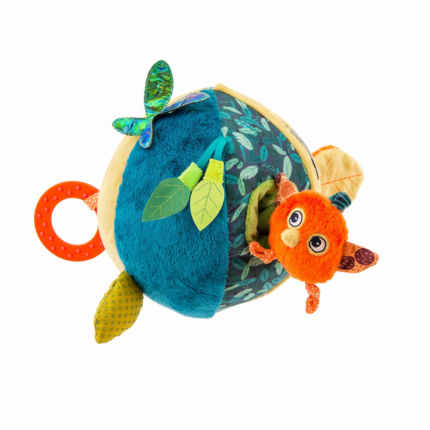 Moulin Roty Dans La Jungle Baby Senses Awakening Activities Ball - Chirping Bird and Holographic Butterfly 16cm