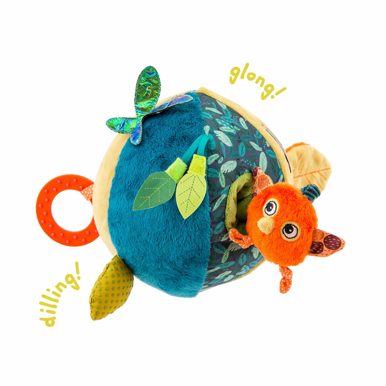 Moulin Roty Dans La Jungle Baby Senses Awakening Activities Ball - Chirping Bird and Holographic Butterfly 16cm