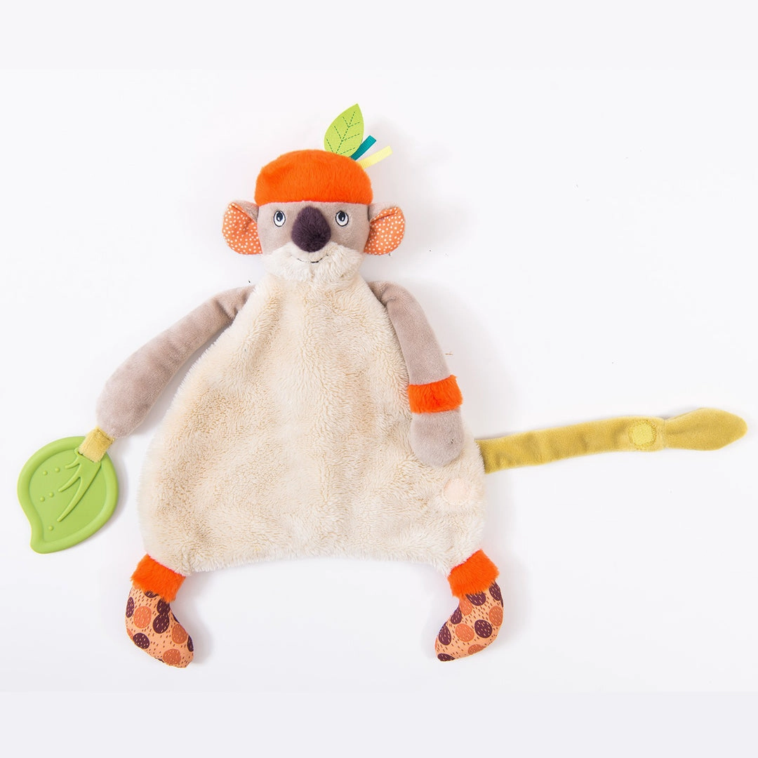 Moulin Roty Dans La Jungle Baby Sleep-Inducing Comforter Doudou Beige/ Orange Colour Koko The Koala with Teether