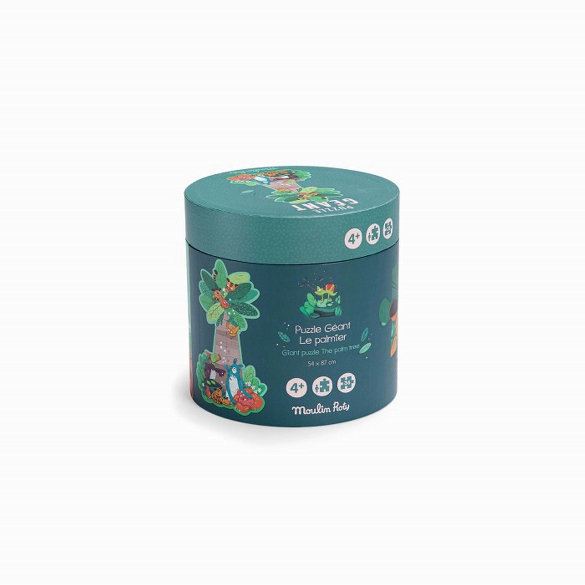 Moulin Roty Dans La Jungle Giant Puzzle 36PCS With 1 Poster, in Rounded Box, Size: 870 x 542MM