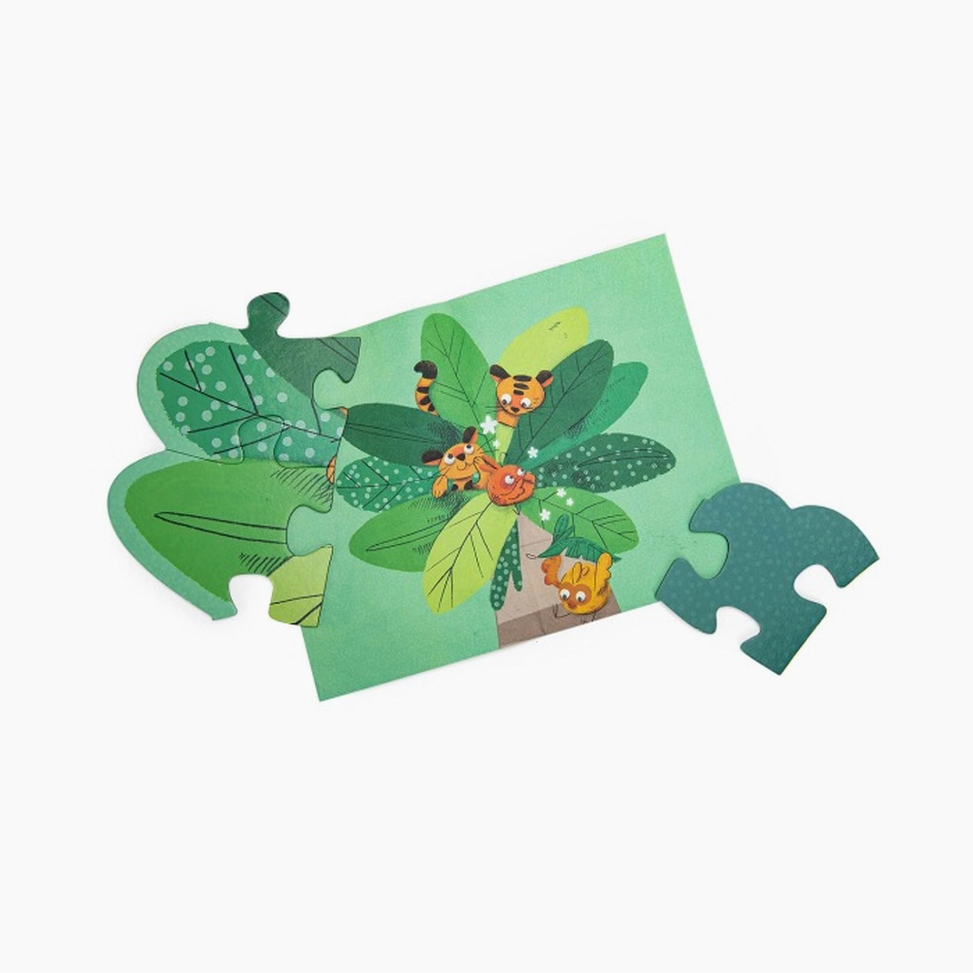Moulin Roty Dans La Jungle Giant Puzzle 36PCS With 1 Poster, in Rounded Box, Size: 870 x 542MM