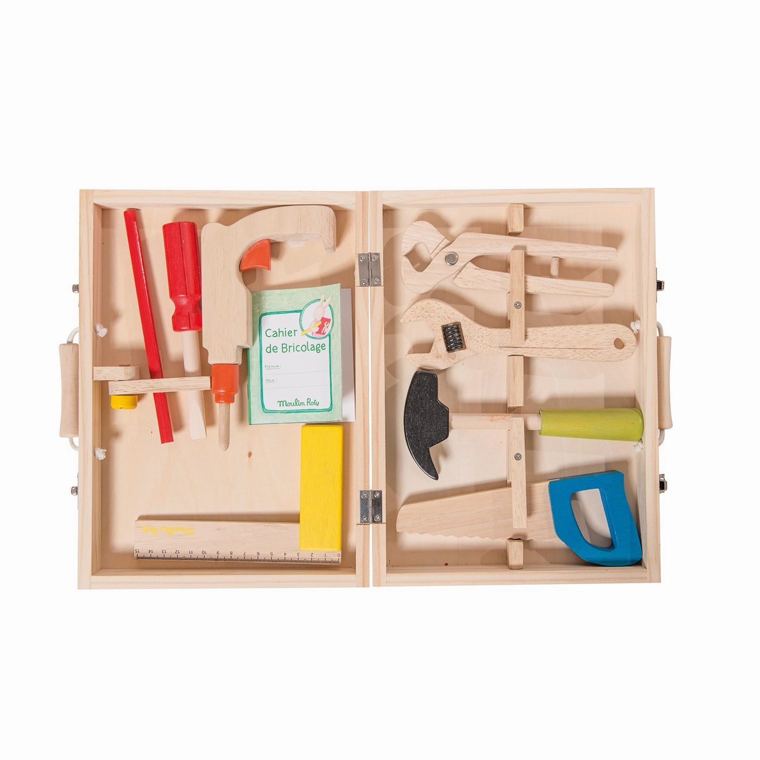 Moulin Roty La Grande Famille "Je Bricole" Wooden Tools Suitcase