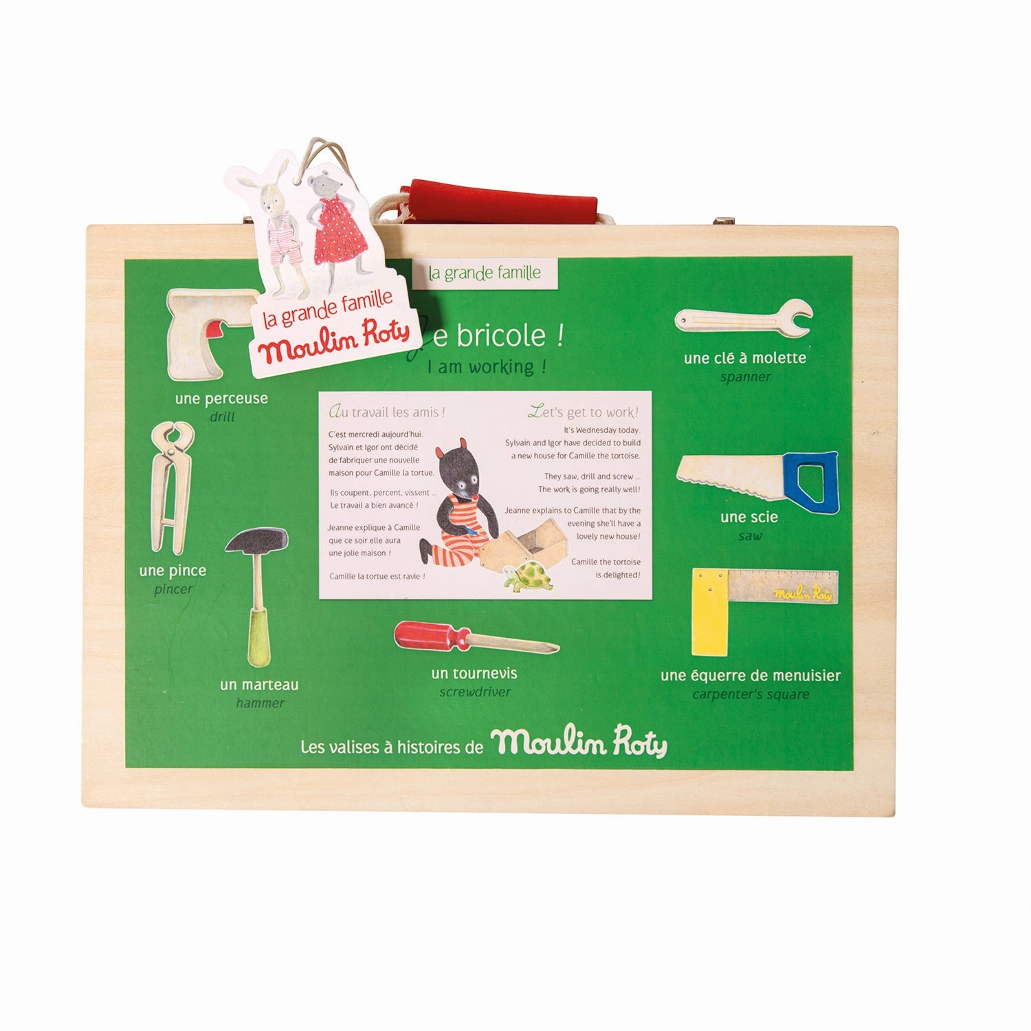 Moulin Roty La Grande Famille "Je Bricole" Wooden Tools Suitcase