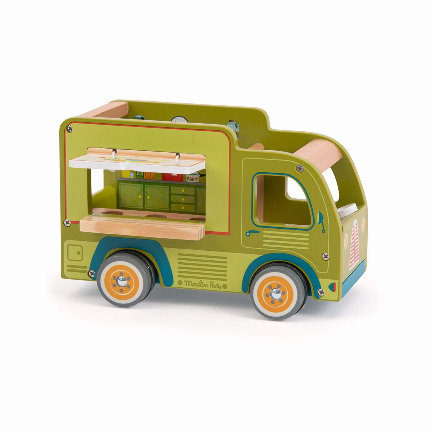 Moulin Roty La Grande Famille Wood Food Truck