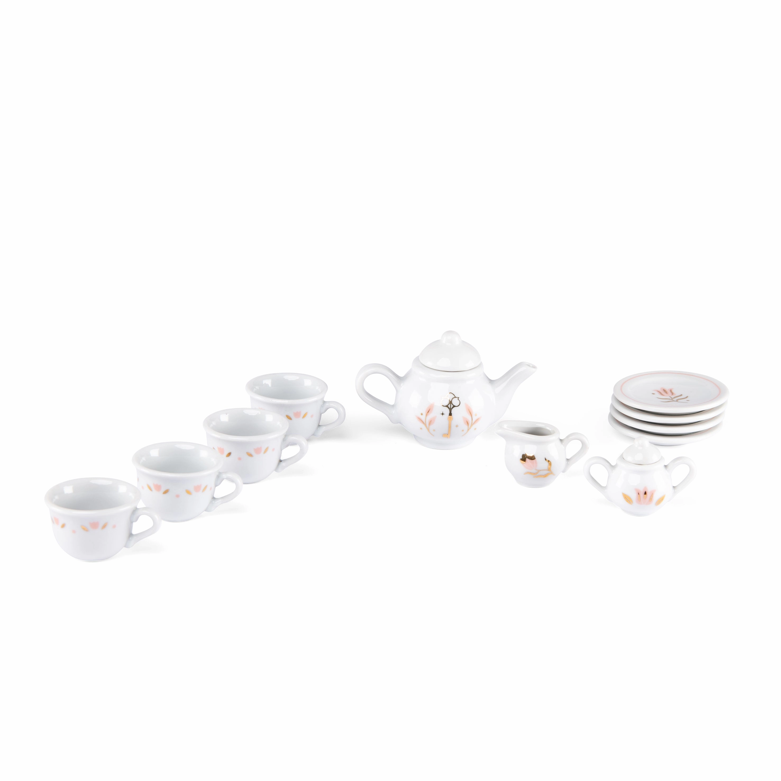 Moulin Roty La Petite Ecole De Danse Porcelaine Tea Set in Carry-On Suitcase