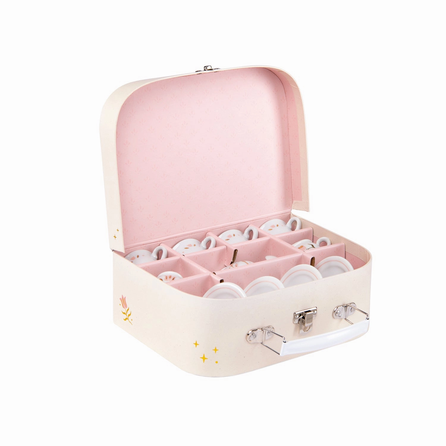 Moulin Roty La Petite Ecole De Danse Porcelaine Tea Set in Carry-On Suitcase