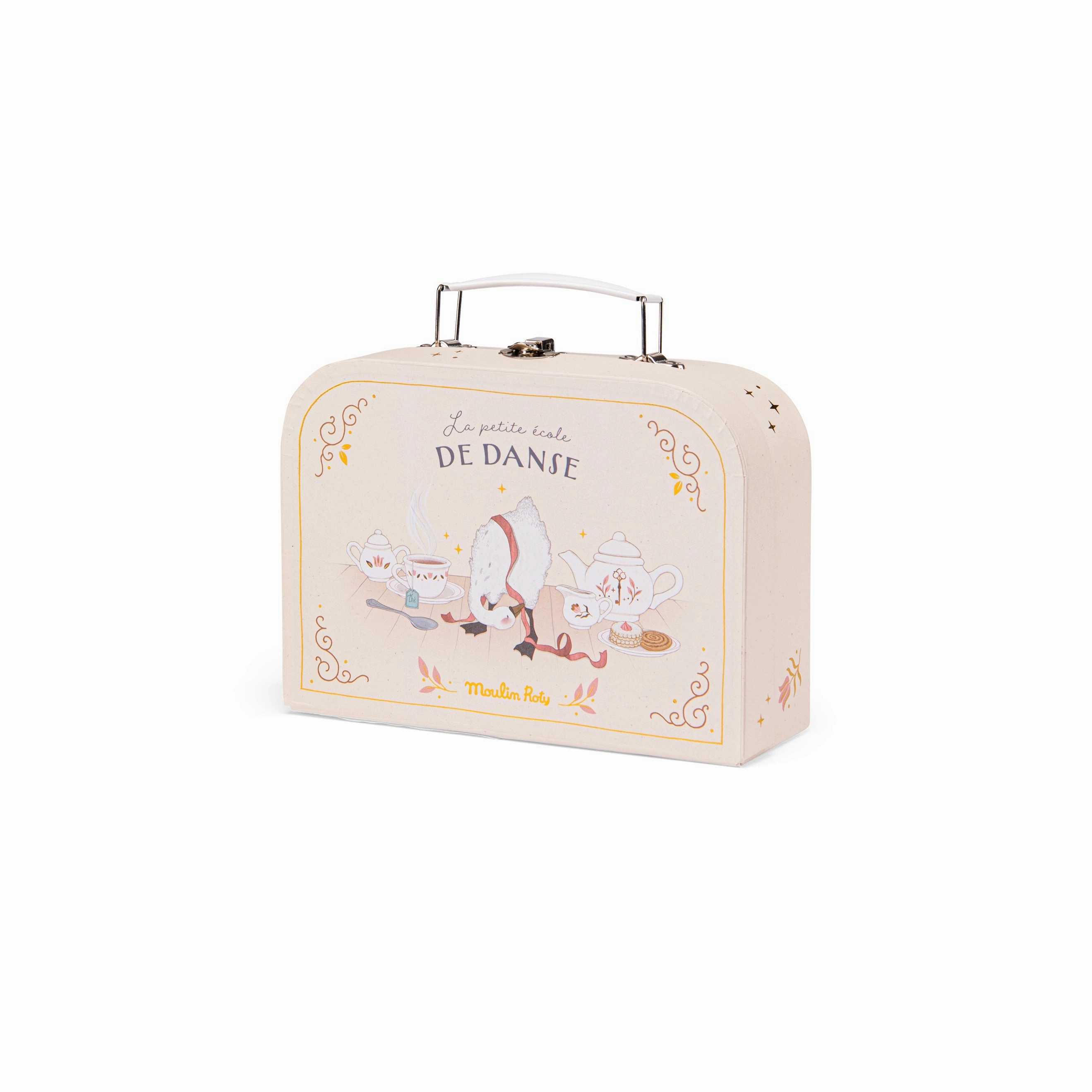 Moulin Roty La Petite Ecole De Danse Porcelaine Tea Set in Carry-On Suitcase