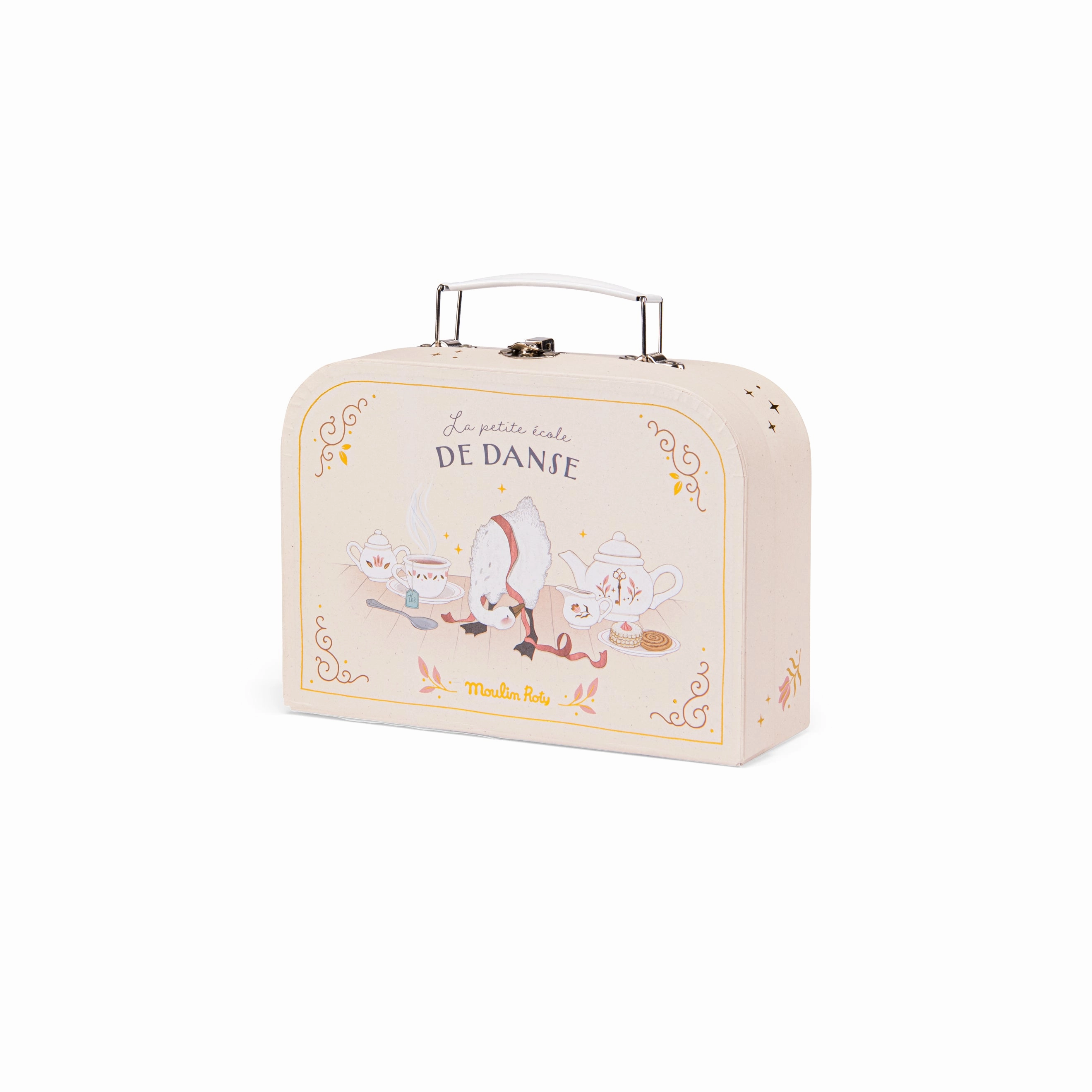Moulin Roty La Petite Ecole De Danse Porcelaine Tea Set in Carry-On Suitcase