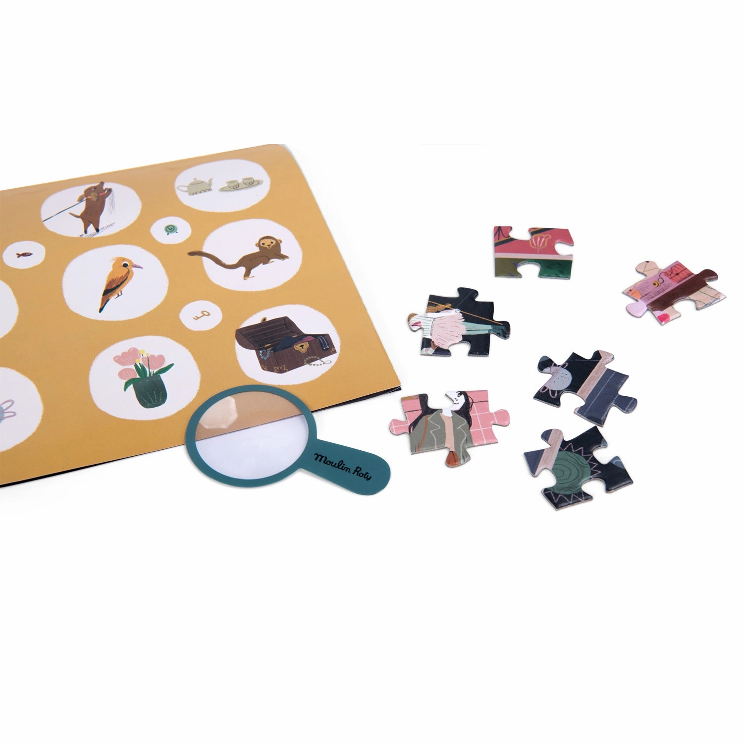 Moulin Roty Les Parisiennes Puzzle - The Townhouse 200 pcs with a Magnifier
