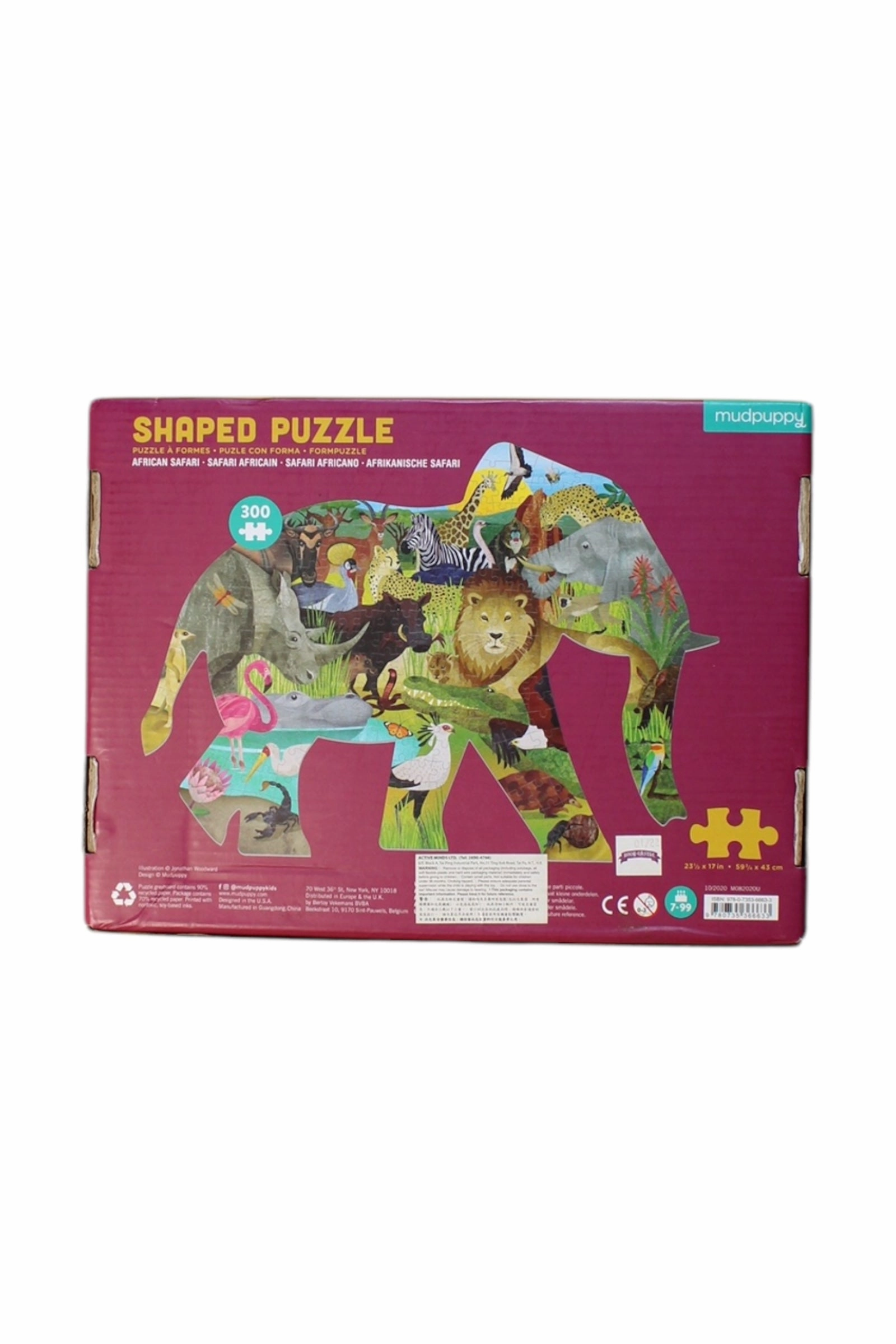 Mudpuppy Shaped Puzzle African Safari O/S