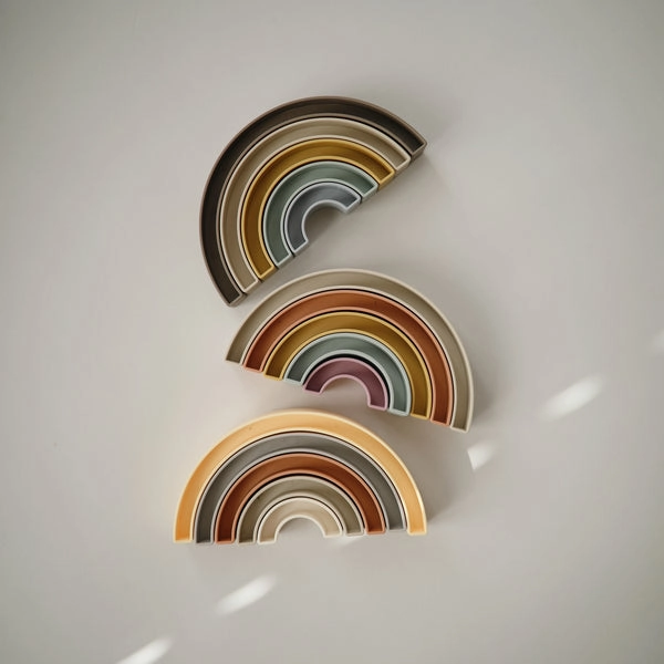 Mushie Rainbow Stacker Toy Sol