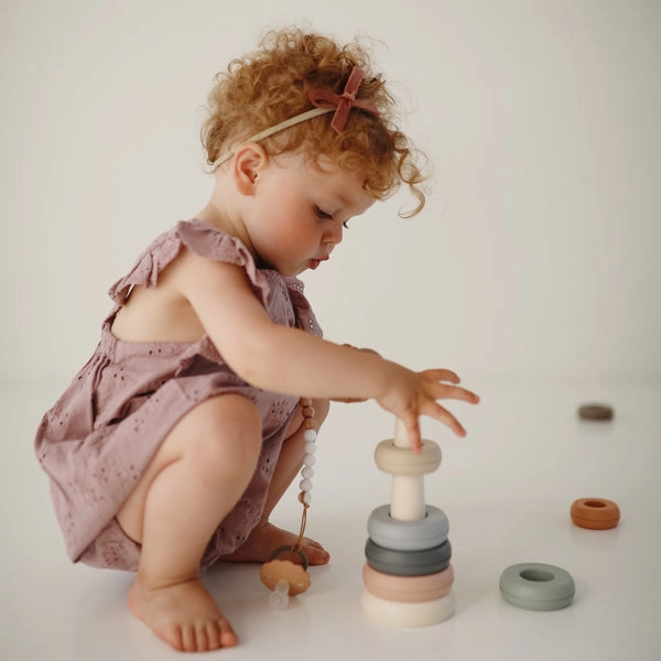 Mushie Stacking Rings Toy Rustic