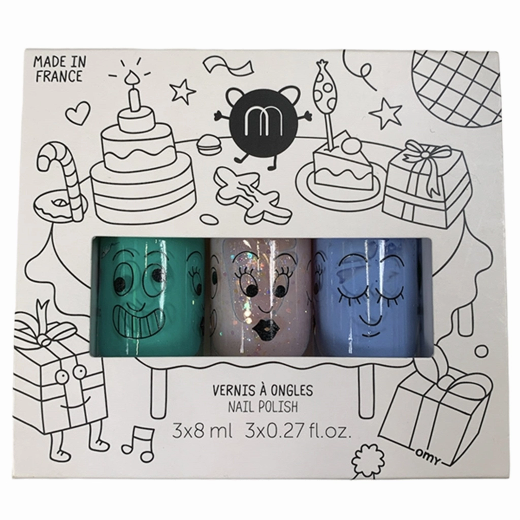 Nailmatic Nail Polish Water-based 3 Pack Rio/Polly/Gaston