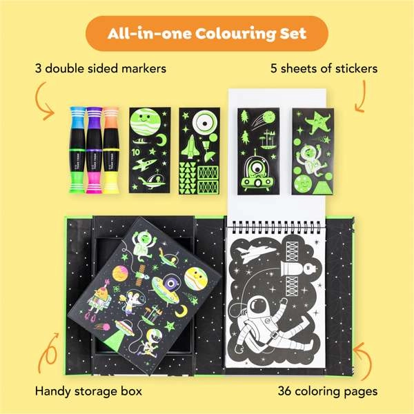Neon Colouring Set - Outer Space