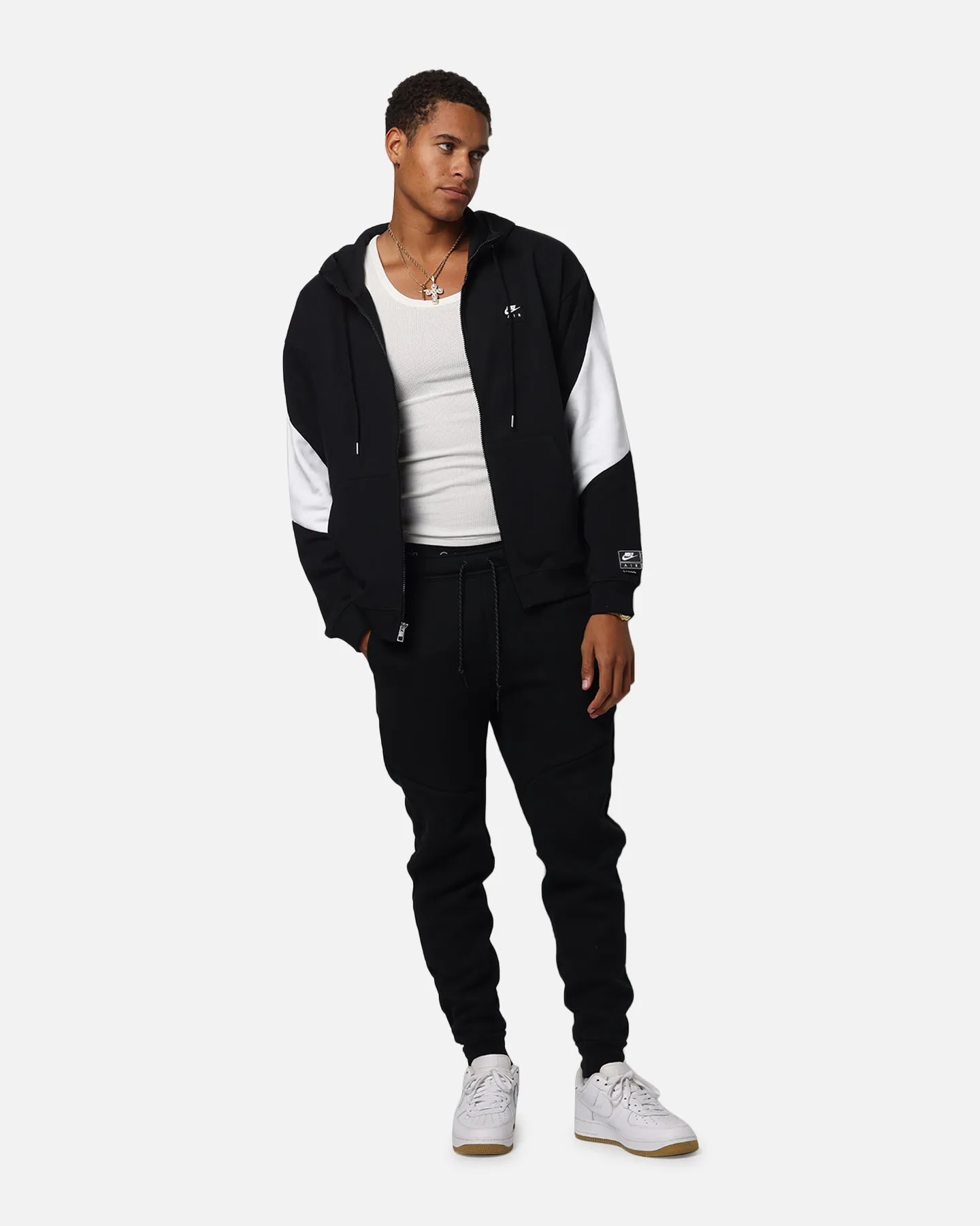 Nike Air Full-Zip Fleece Hoodie Black/White/White