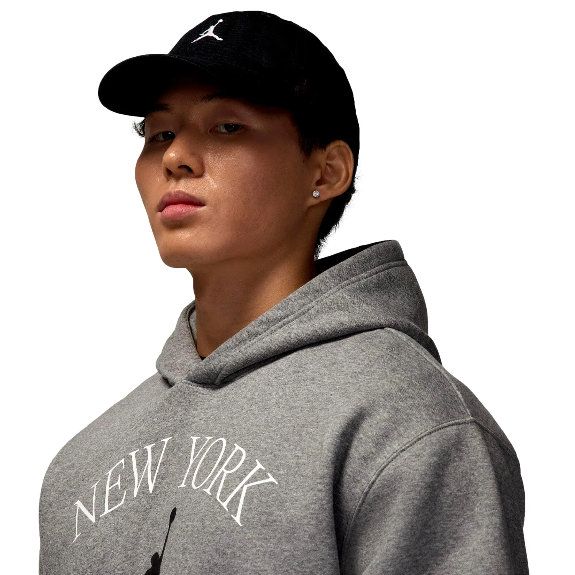 Nike Air Jordan New York City Pullover Hoodie Carbon Heather  HF1489-091 Men's