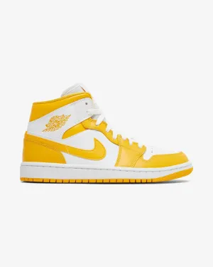 NIKE AIR JORDAN1 MID WMNS WHITE UNIVERSITY GOLD