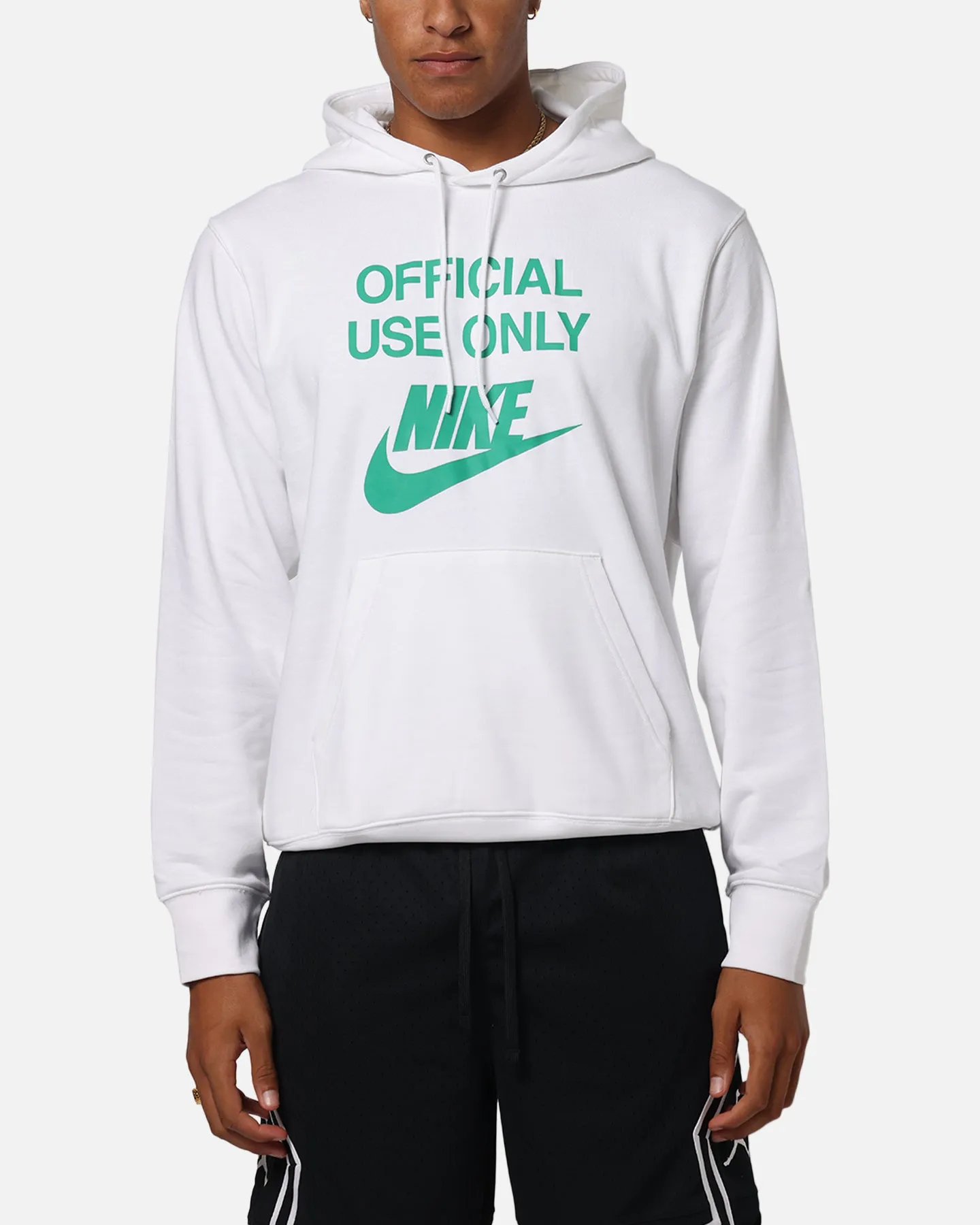 Nike Club French Terry Pullover Hoodie White/White/Green