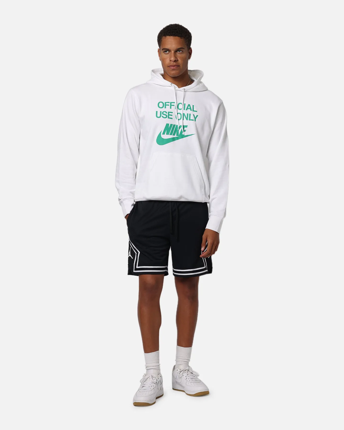 Nike Club French Terry Pullover Hoodie White/White/Green