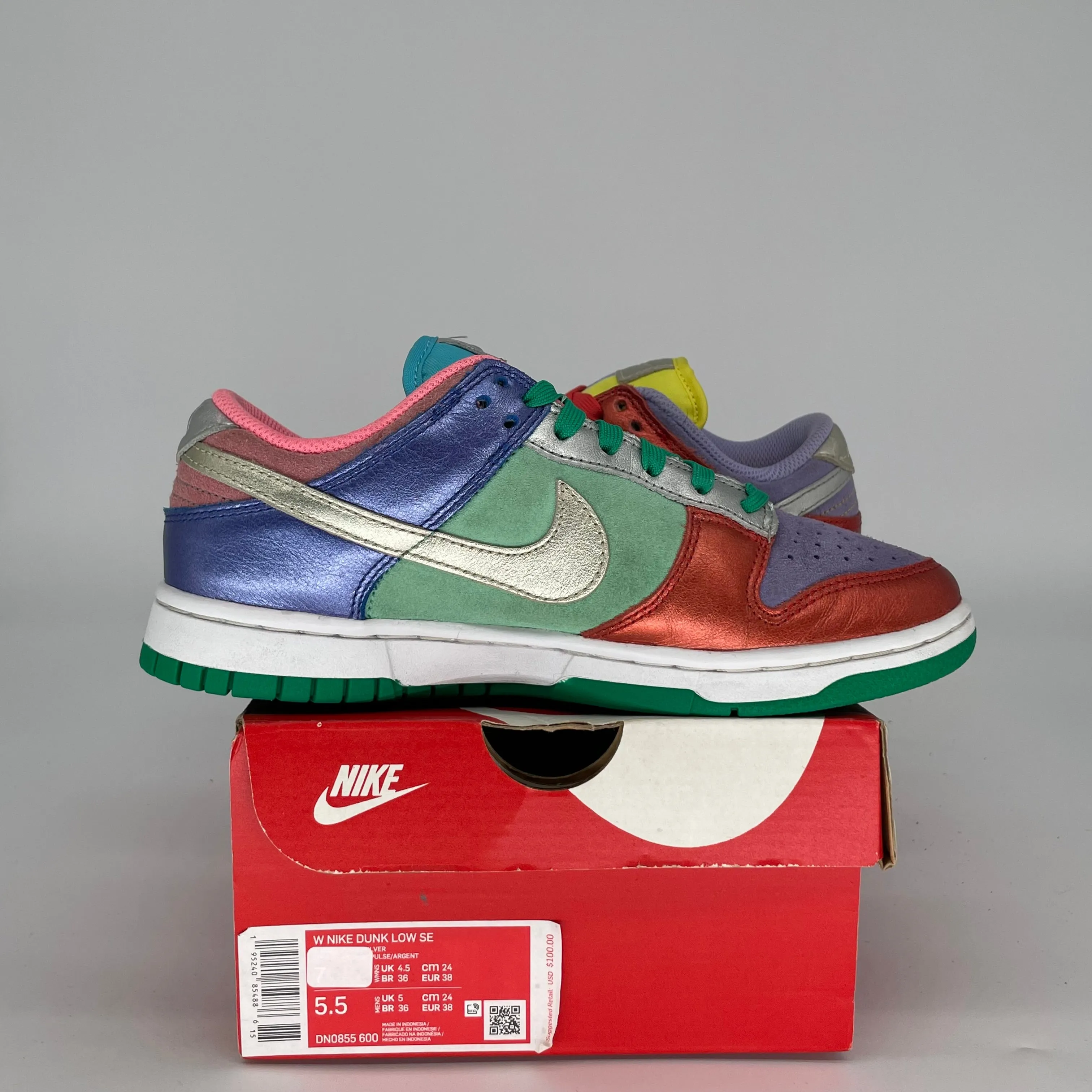 NIKE DUNK LOW SUNSET PULSE W SIZE 5.5/7W DN0855-600/DD1872-600
