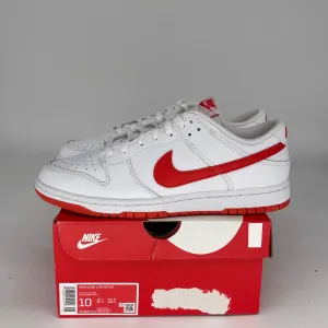 NIKE DUNK LOW WHITE PICANTE RED SIZE 10 DV0831-103