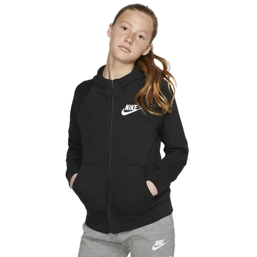 Nike Mädchen Sportswear Hoodie Full Zip Kapuzenpullover, Black/White, S Columbia Clothing