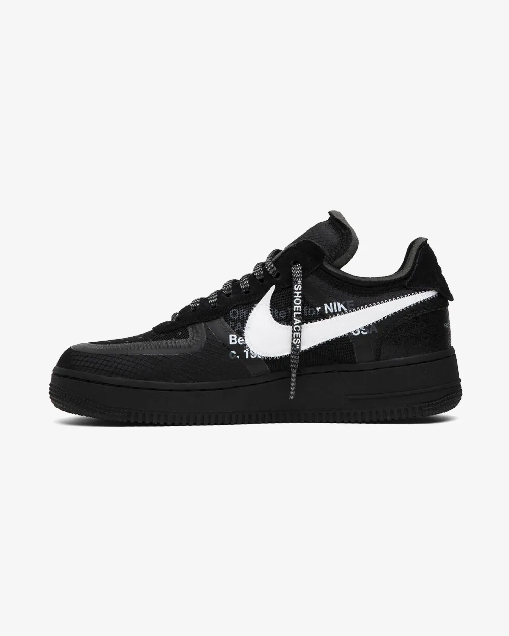 NIKE X OFFWHITE AIR FORCE ONE 2.0 BLACK LOW US9.5M / US11W / EU43
