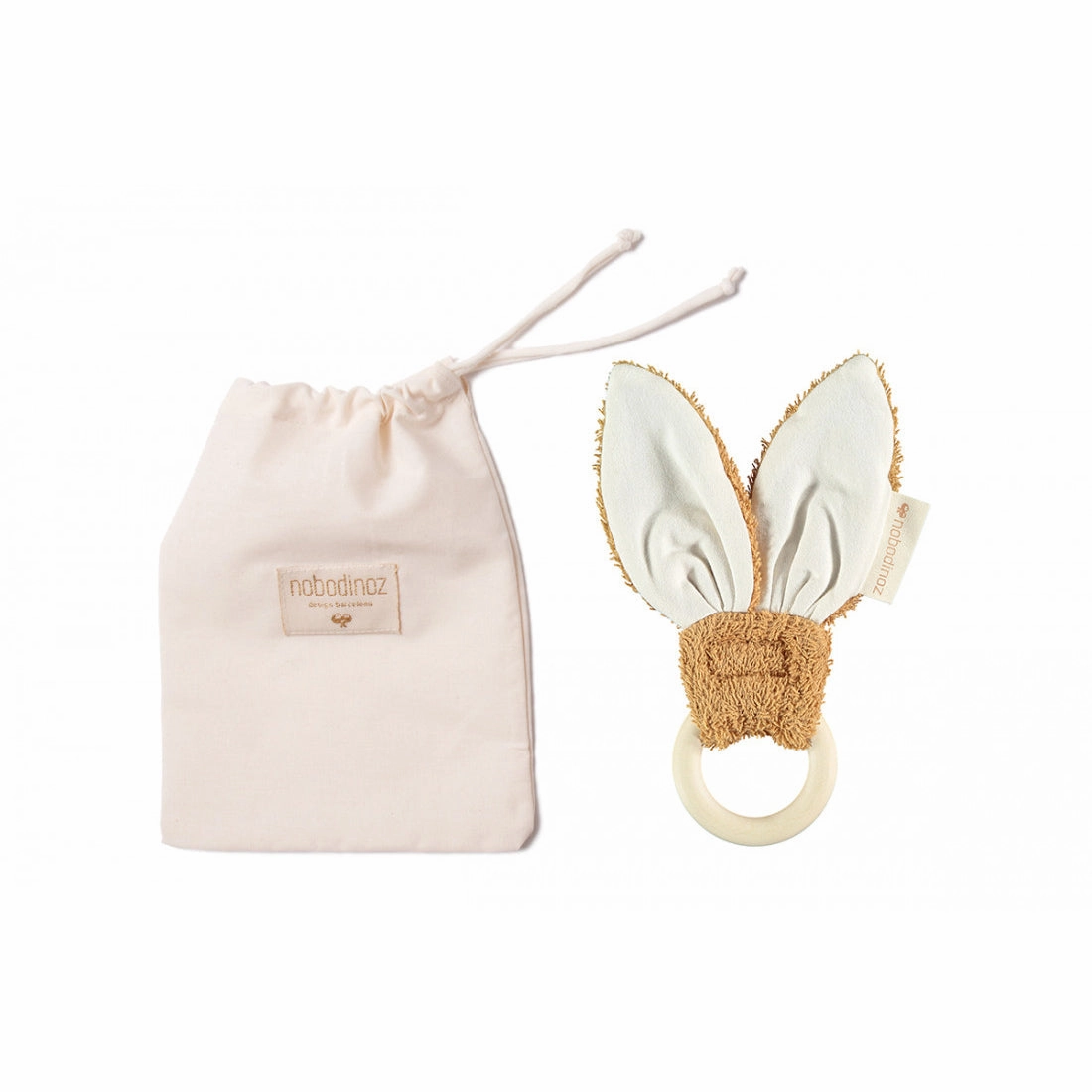 nobodinoz Bunny Teether Ring Caramel