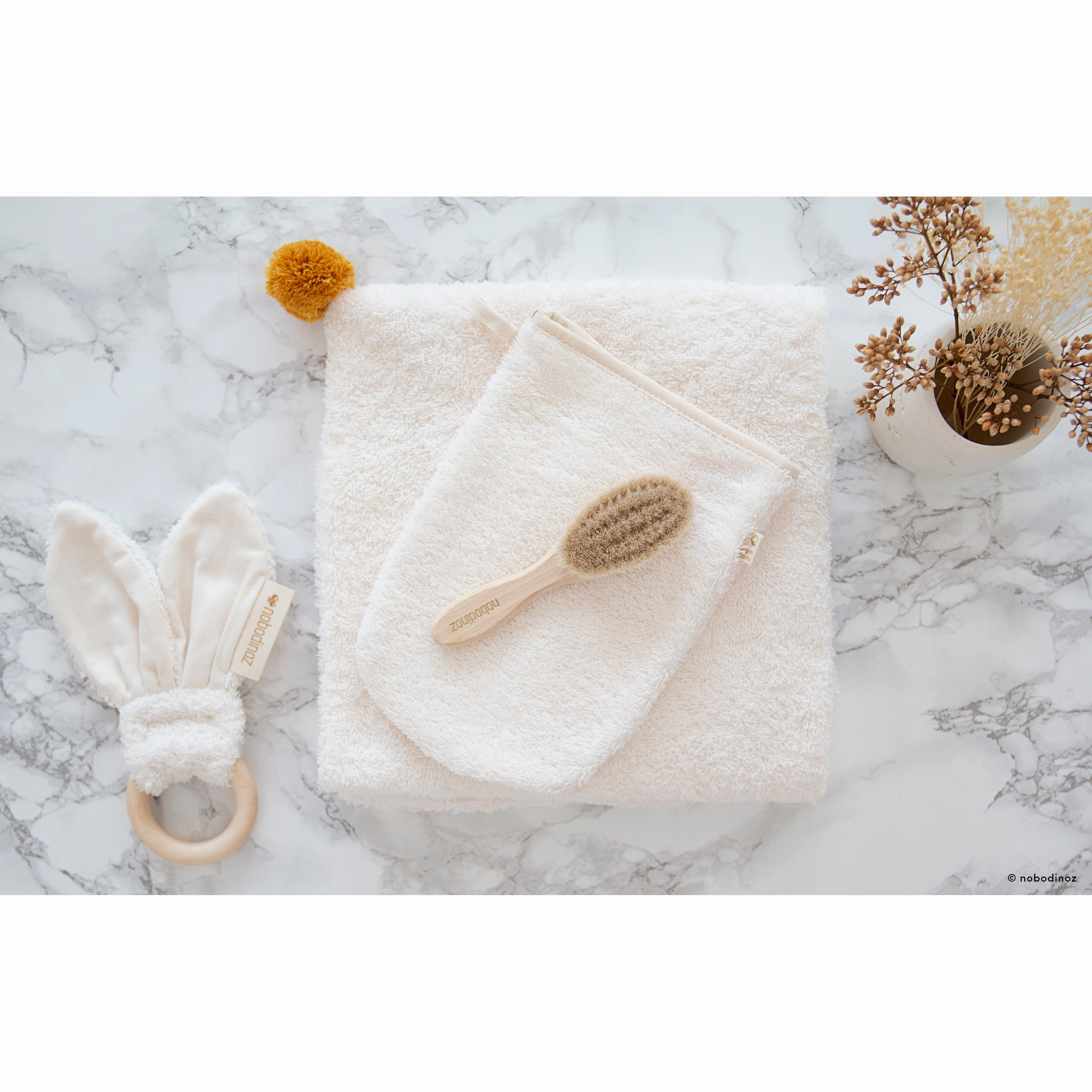nobodinoz Bunny Teether Ring Natural
