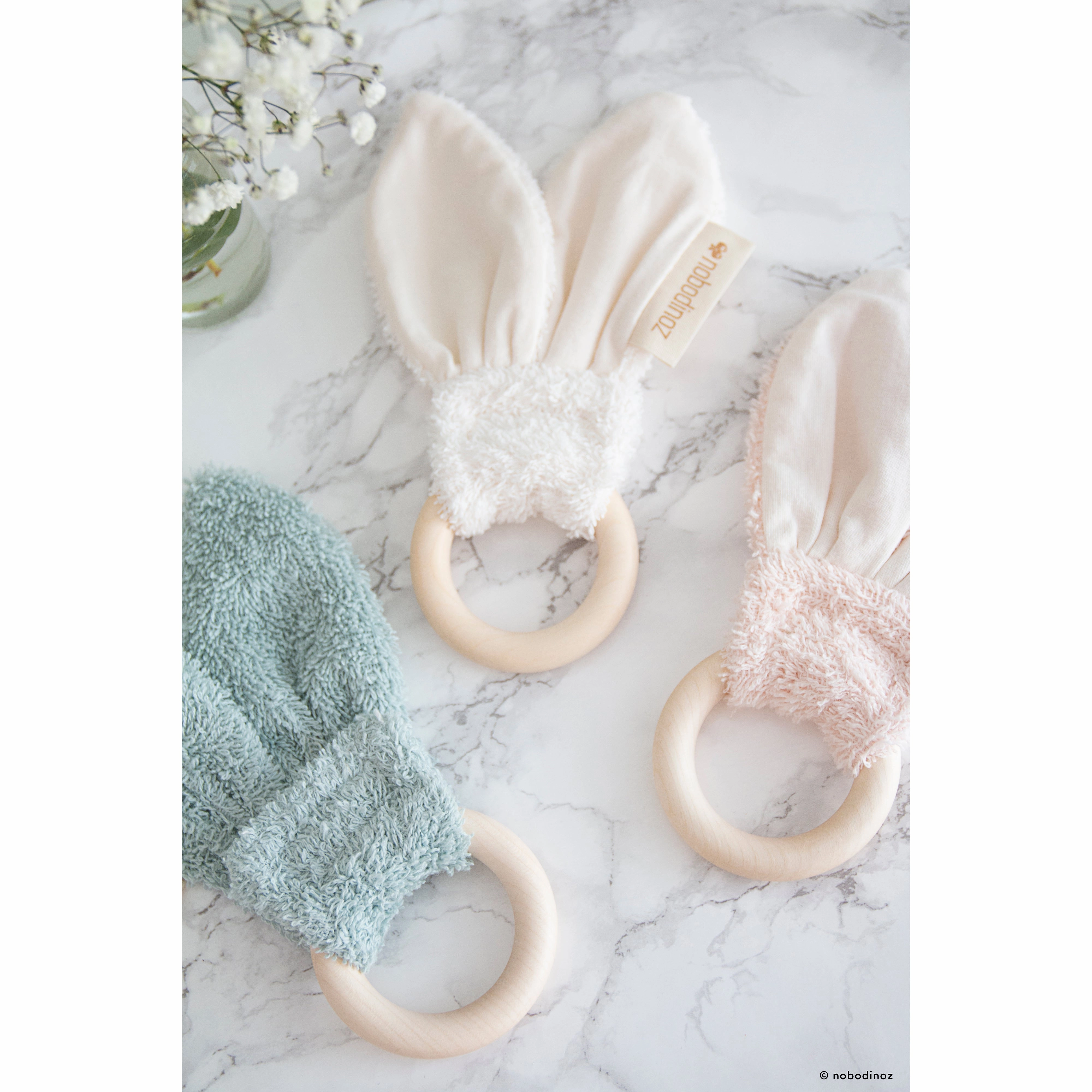 nobodinoz Bunny Teether Ring Natural
