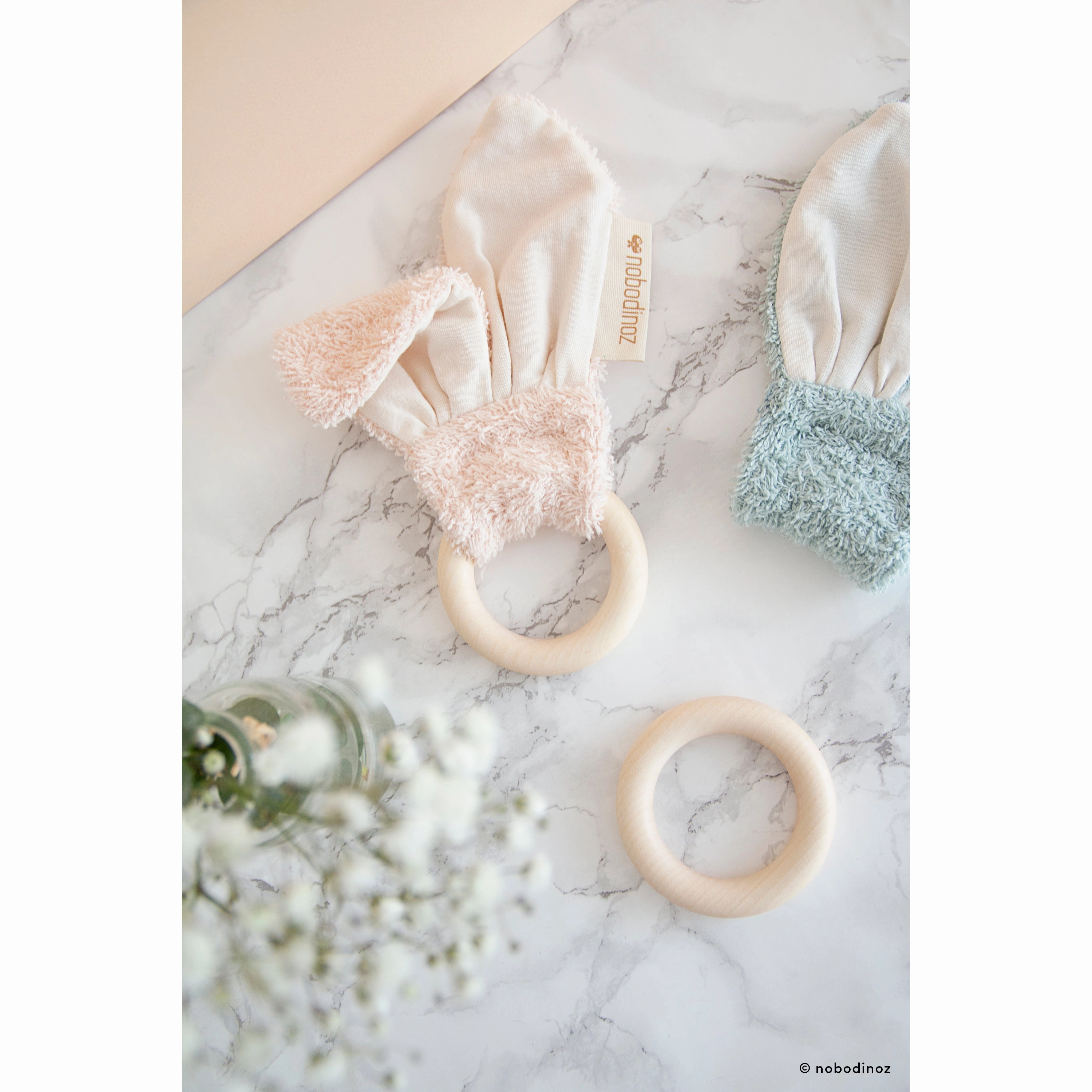 nobodinoz Bunny Teether Ring Natural