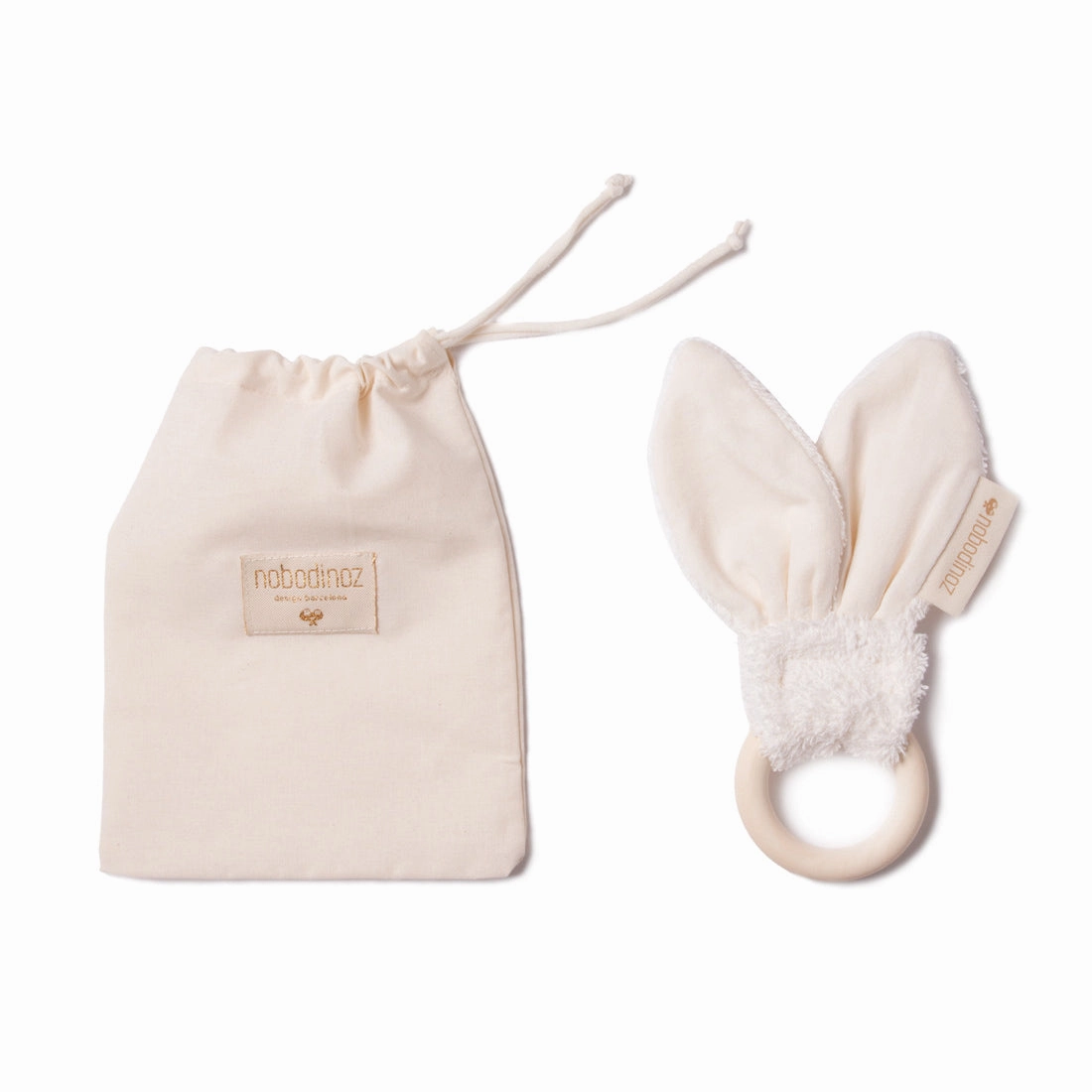 nobodinoz Bunny Teether Ring Natural