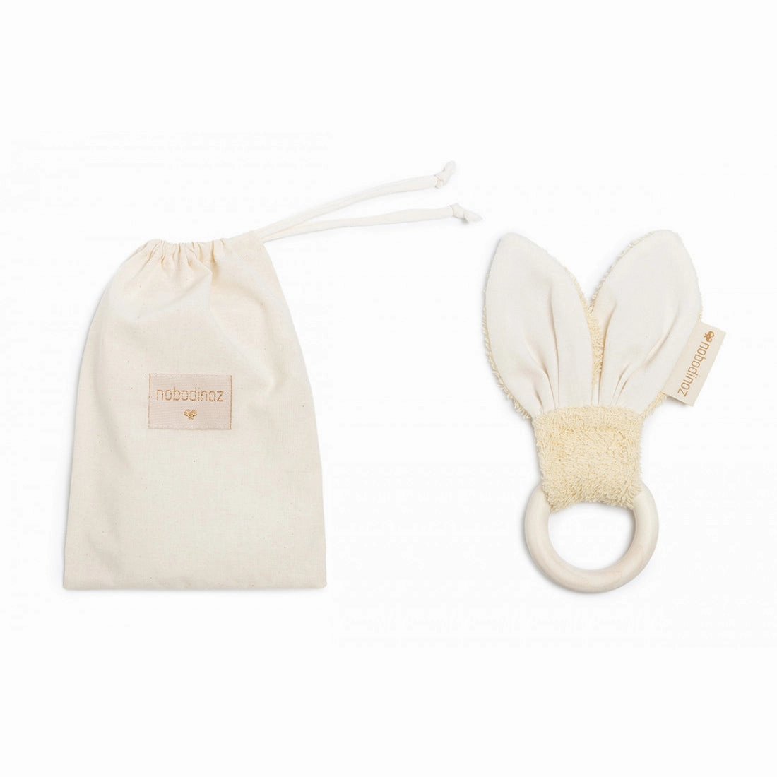 nobodinoz Bunny Teether Ring Vanilla
