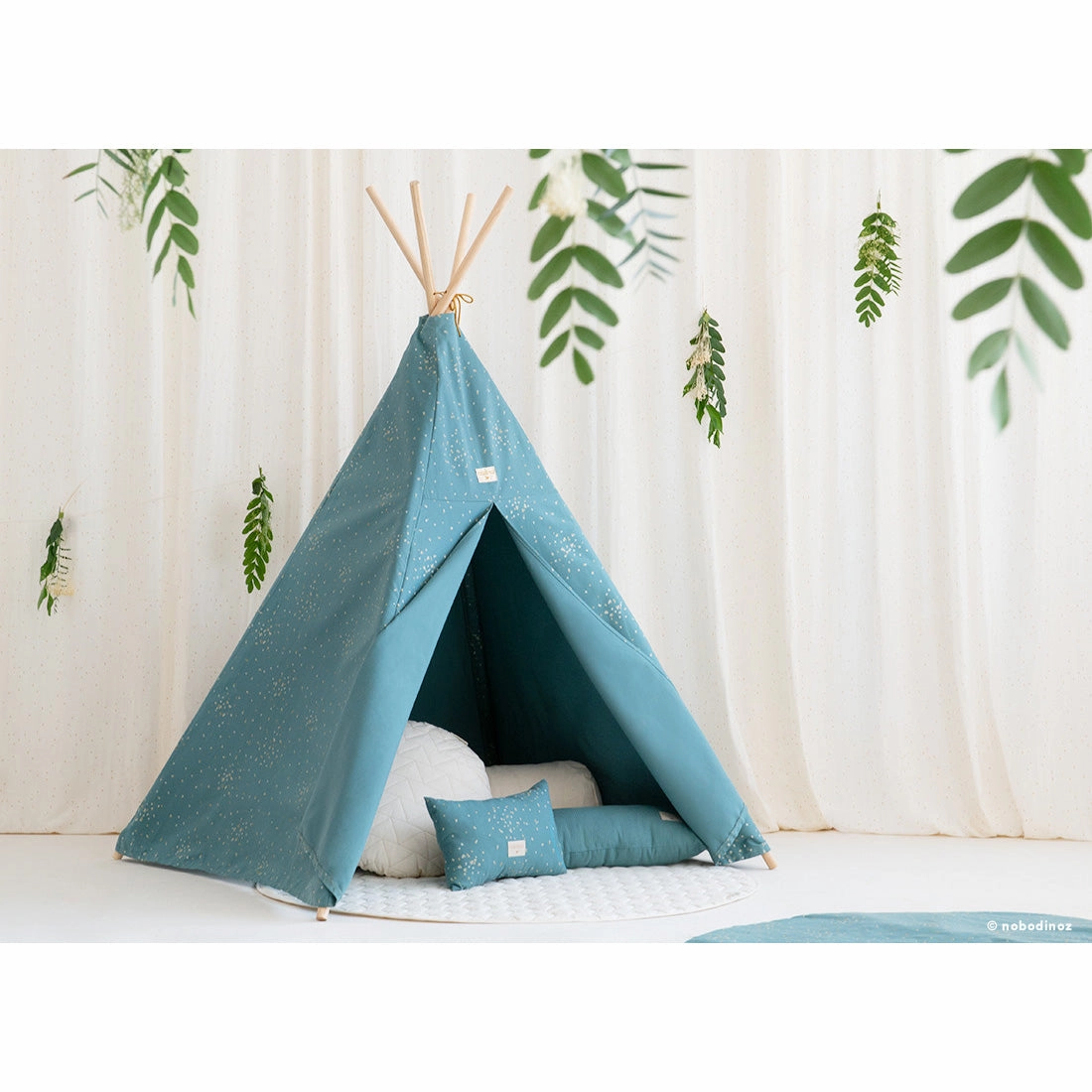 nobodinoz Phoenix Teepee Gold Confetti/Magic Green
