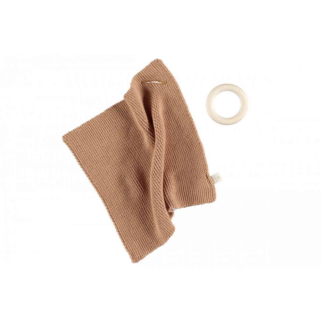 nobodinoz So Natural Knitted Teether Ring Biscuit