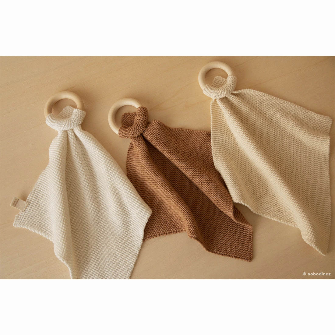 nobodinoz So Natural Knitted Teether Ring Biscuit