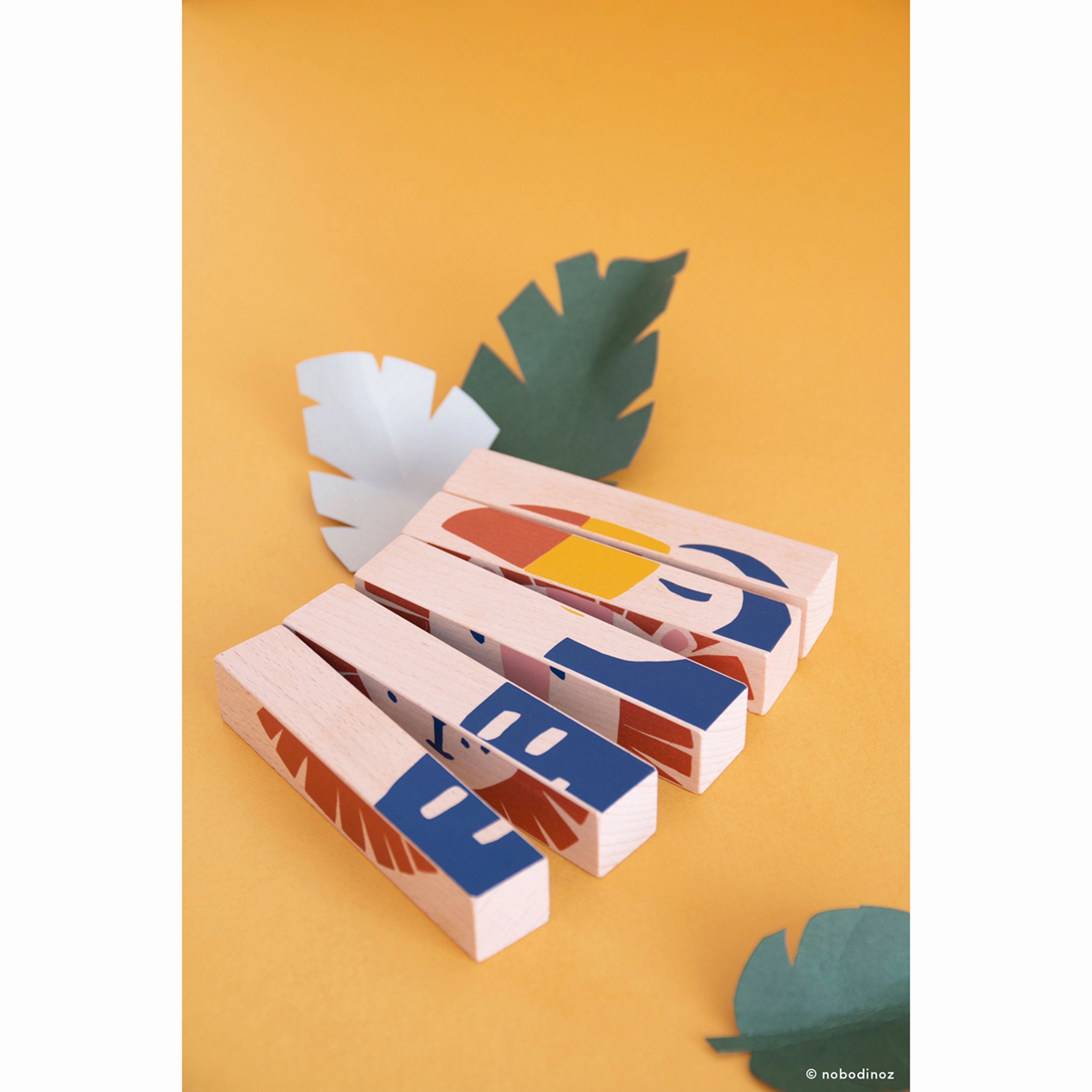 nobodinoz Wild Animals Wooden Blocks