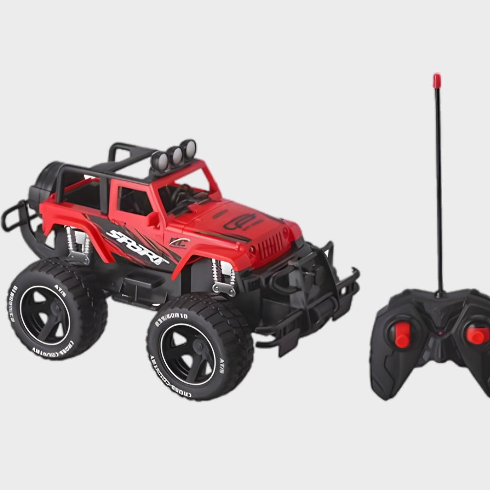 Off-Road Jeep  Remote Control Car with Rechargeable Battery (Red)
