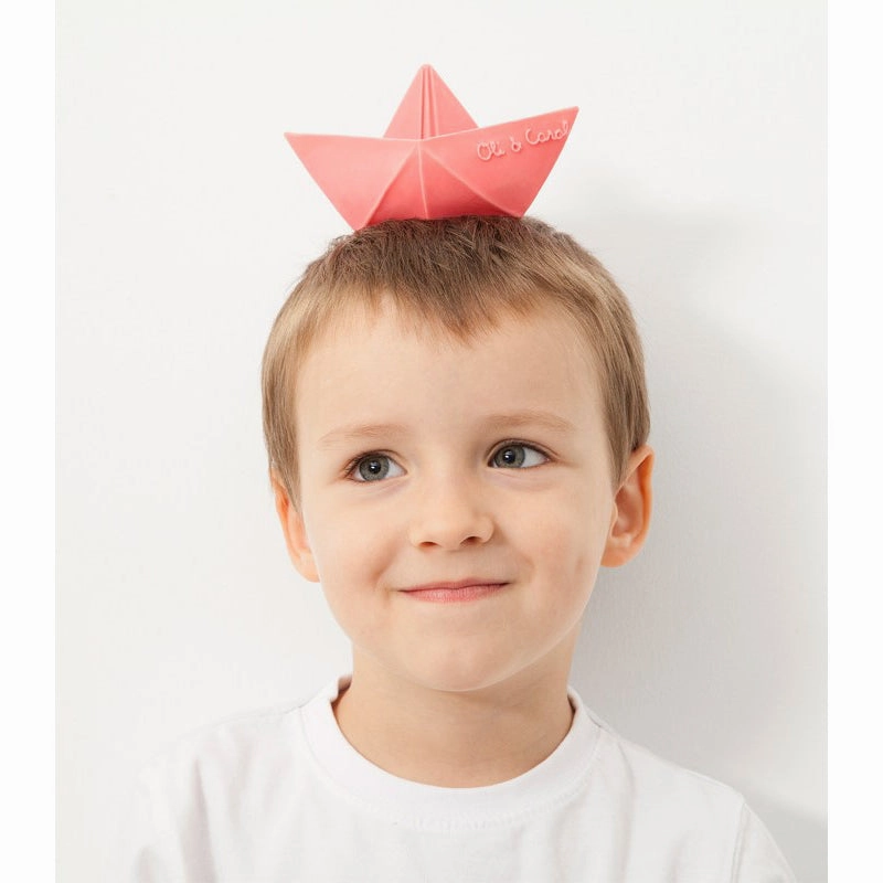 Oli & Carol Origami Boat Pink Teether