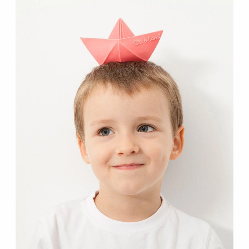 Oli & Carol Origami Boat Pink Teether