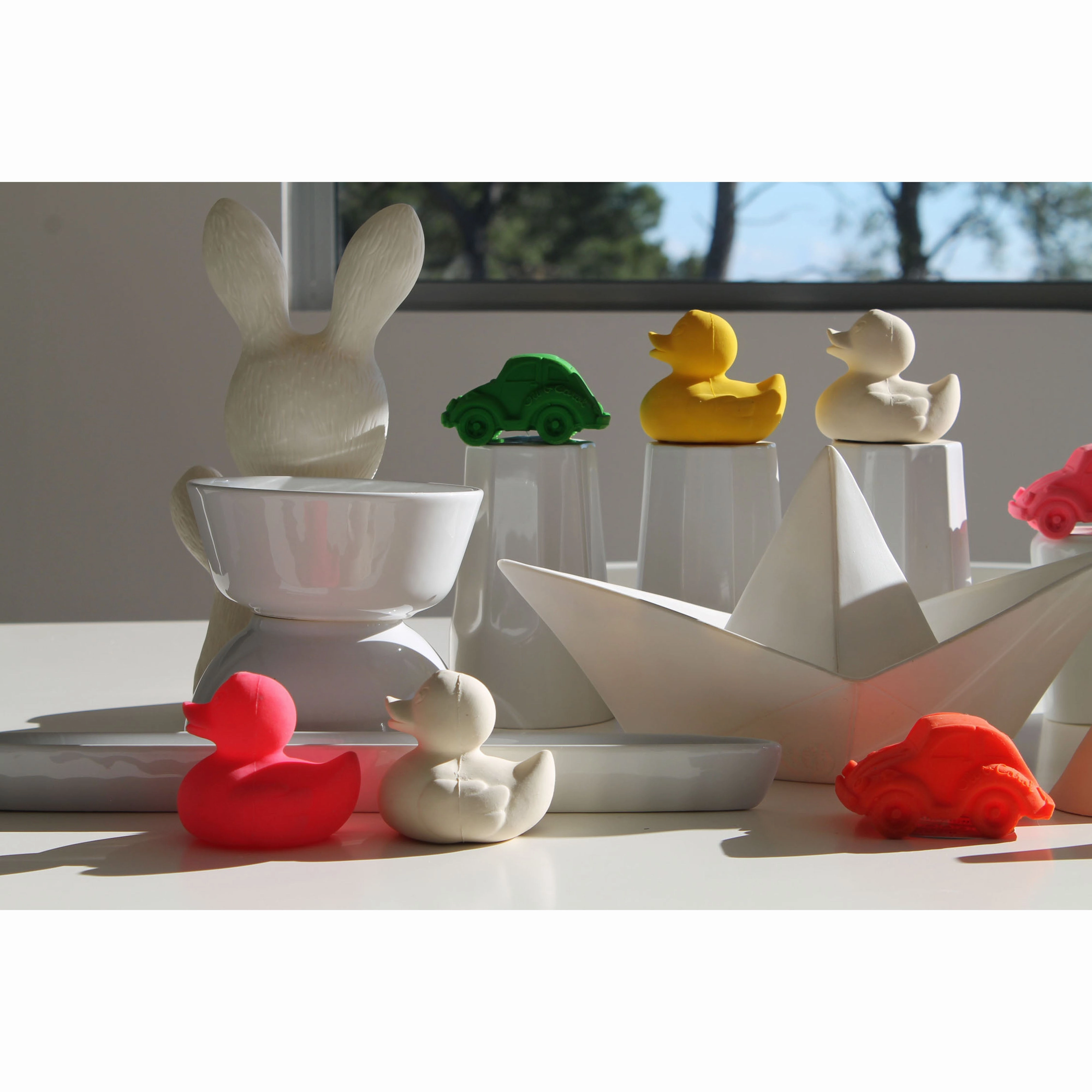 Oli & Carol Small Monochrome Ducks Teether
