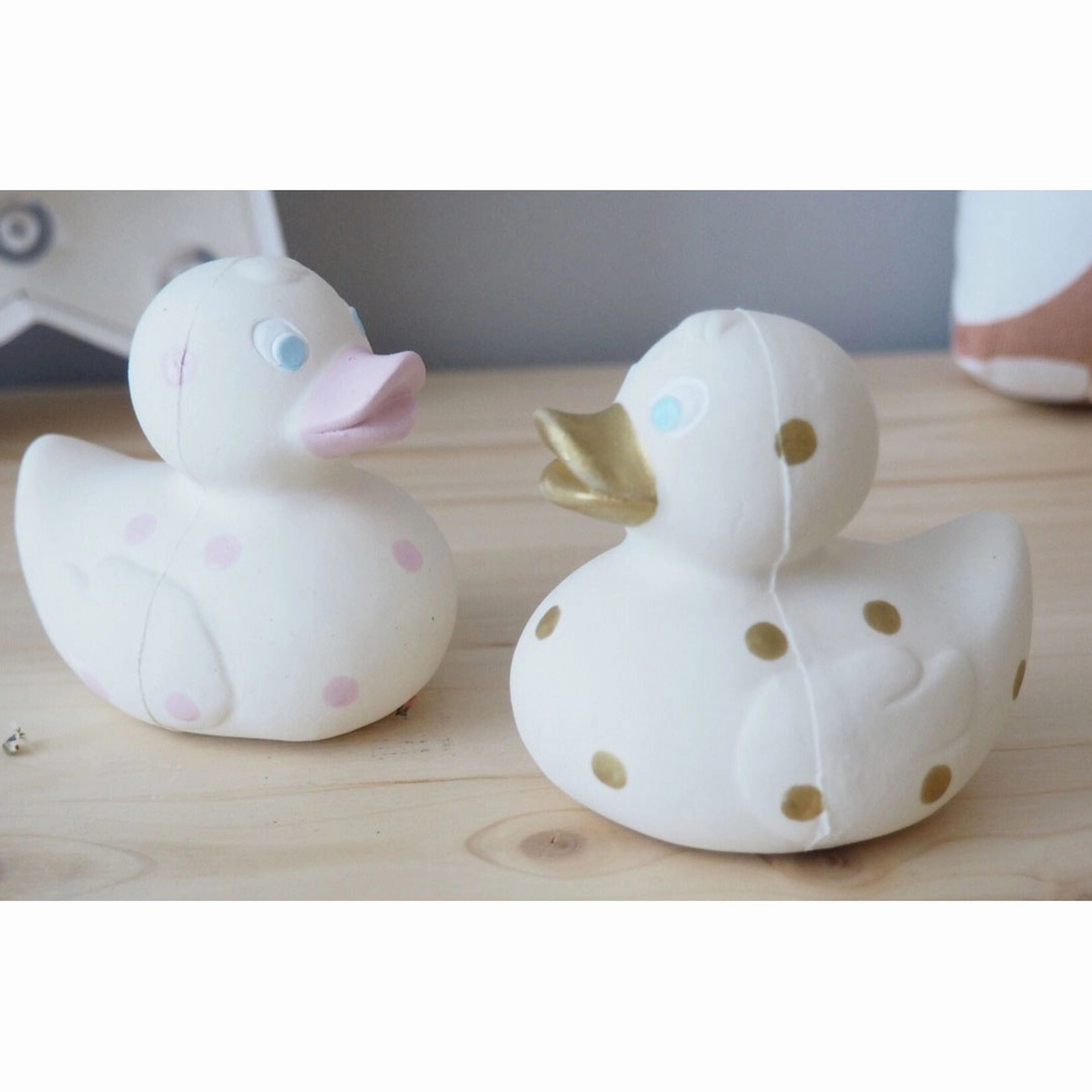 Oli & Carol Small Spotty Ducks Teether