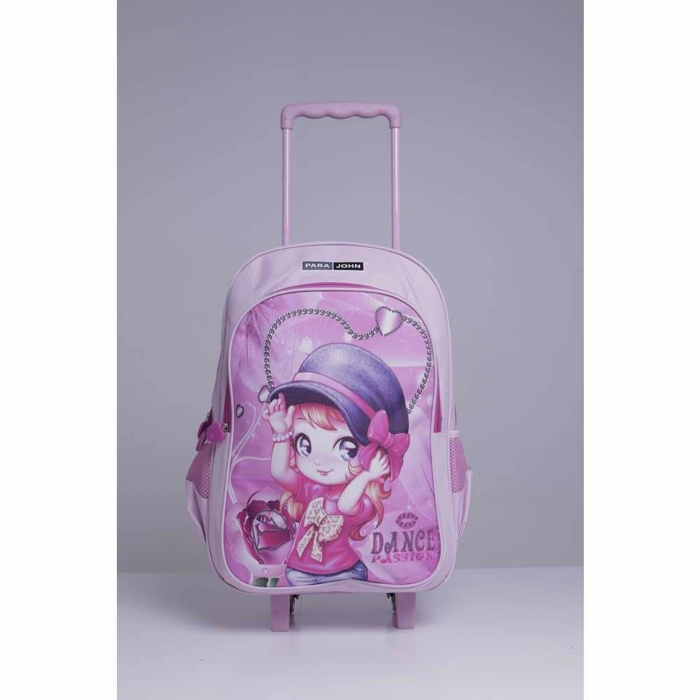 PARA JOHN 5 in 1 Wheeled School Backpack Set with Lunch Box, Lunch Bag, Water Bottle, & Pencil Case/ Accessory Pouch