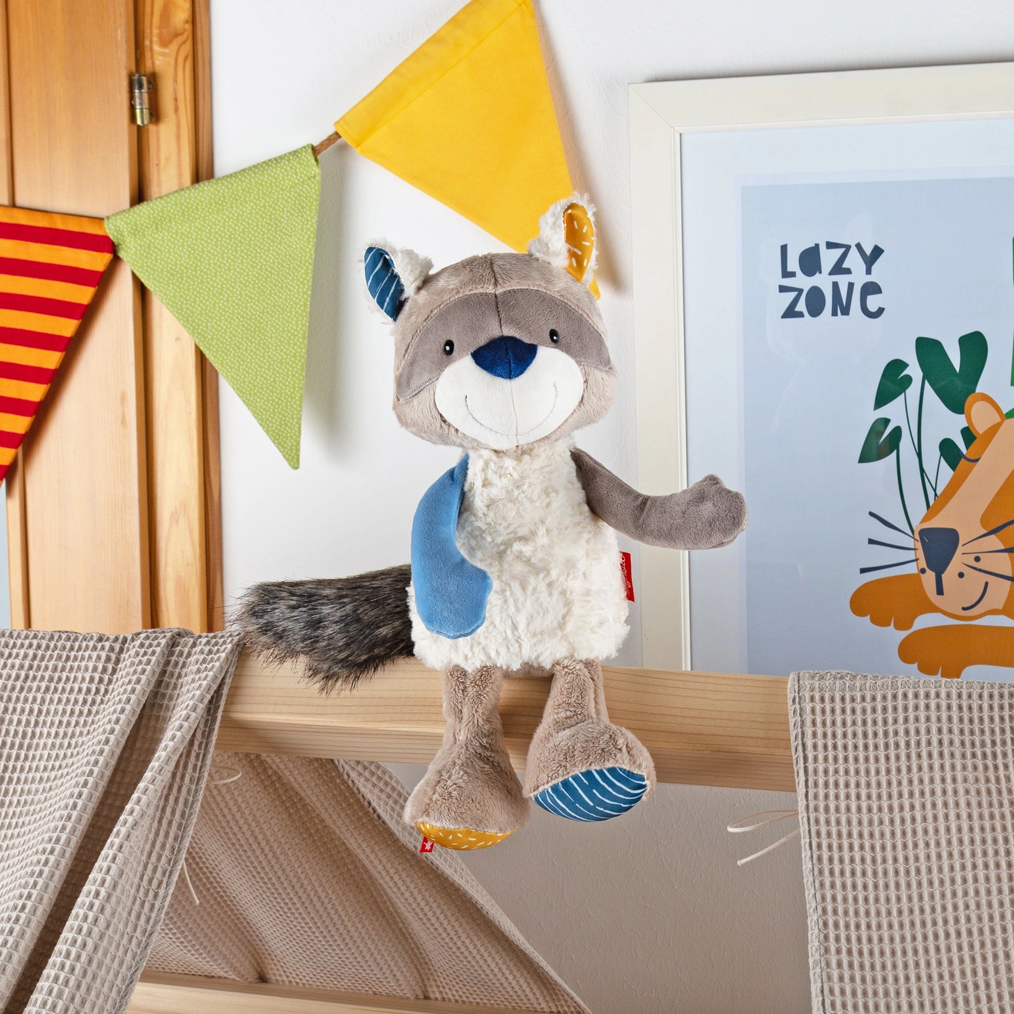 Patchwork Raccoon Plush Toy