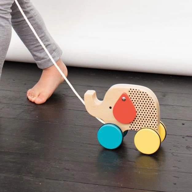 Petit Collage Jumping Jumbo Elephant Wood Pull Toys